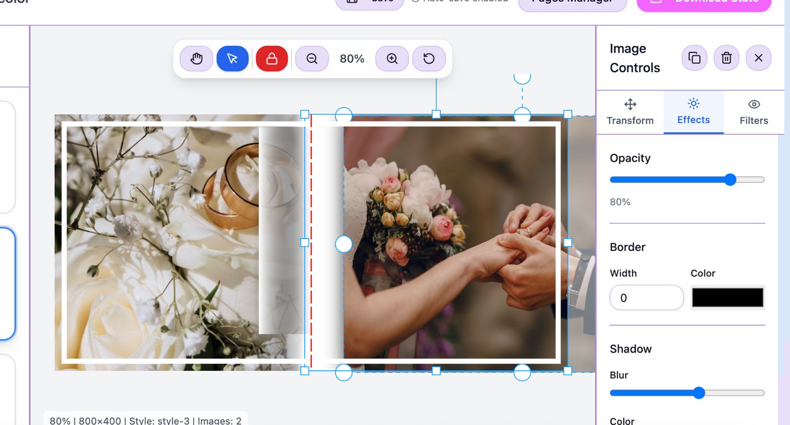 Artful album photo layout